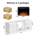 Modern Media Console TV Stand With Electric Fireplace