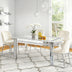 SHYFOY Rectangle Mirror Glass Dining Table with 4 Legs