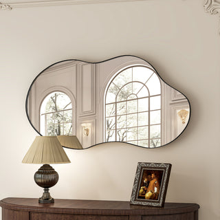SHYFOY 35.8" Black Asymmetrical Cloud Shaped Wall Mirror