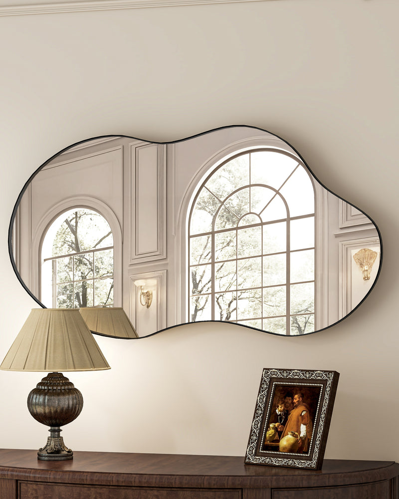 SHYFOY Black Asymmetrical Cloud Shaped Wall Mirror