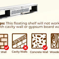 Mirrored Floating TV Shelf Crushed Diamonds Wall Mounted