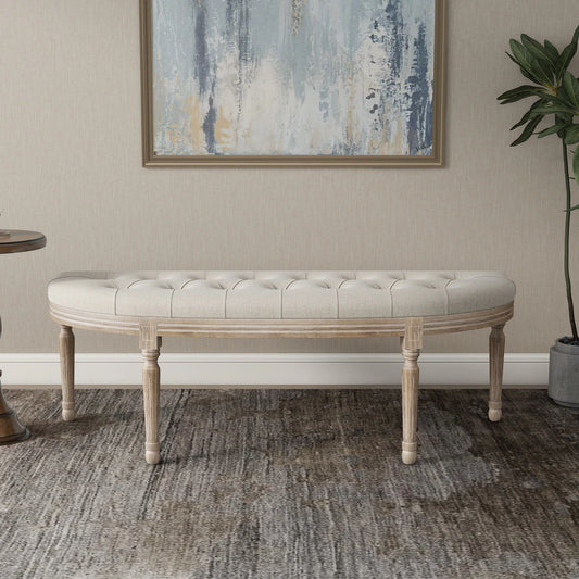 Linen Upholstered Bench
