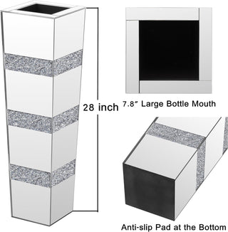 Square Tall Diamond Floor Vase
