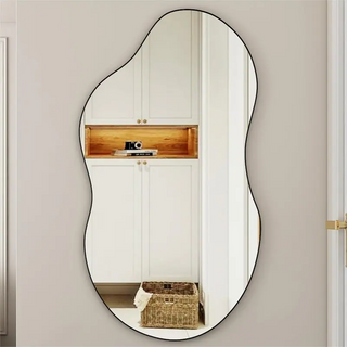 SHYFOY 35.8" Black Asymmetrical Cloud Shaped Wall Mirror / SF-WM129BK
