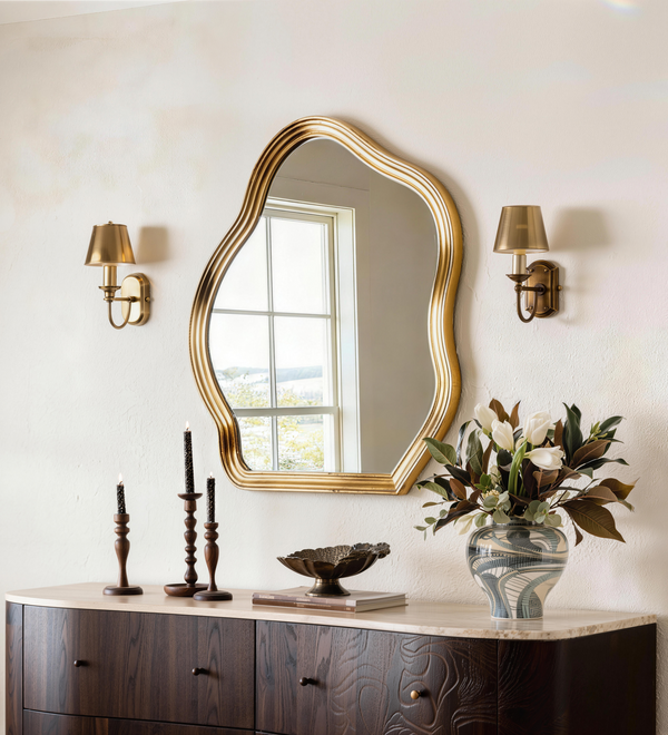 Asymmetrical Wall Mirrors for Living Room Decor Bohemian Gold Irregular Mirror