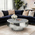Verspiegelter runder Couchtisch Beistelltisch mit Crushed Diamond