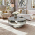 Verspiegelter runder Couchtisch Beistelltisch mit Crushed Diamond