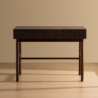 Brown Solid Wood Console Table with 2-Drawer