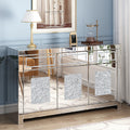 Glam Mirrored Diamond 3-Drawers Accent Cabinet Sideboard