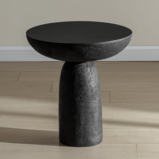Black Round Side Table End Table
