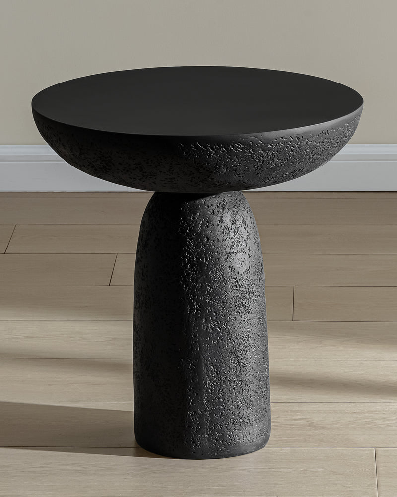 Black Round Side Table End Table