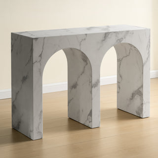 43" White Marble Console Table
