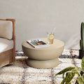 Concrete Round Low Profile End Table
