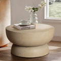 Concrete Round Low Profile End Table