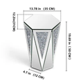Hexagonal Mirror Top Crushed Diamond End Table