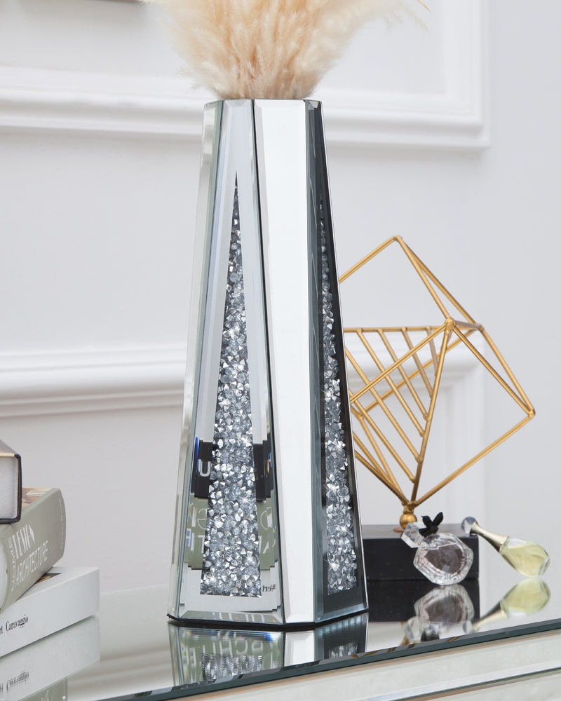 SHYFOY Flower Vase Crushed Diamond Mirrored Vases for Home Decor