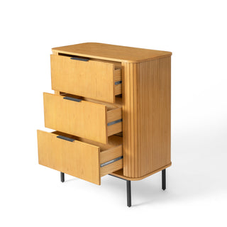 Wood Nightstand Bedside Table with 3 Drawer