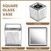 Set of 6 Bling Mirrored Square Glass Vases