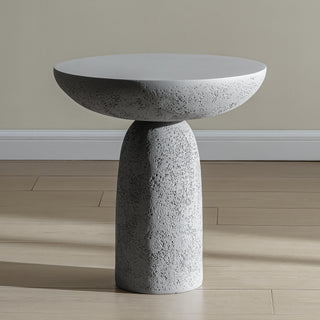 Grey Round Side Table End Table