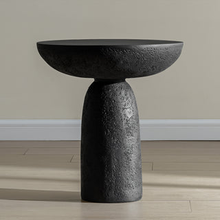Black Round Side Table End Table