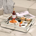 SHYFOY Mirror Glam Tray Bathroom Desktop Storage Tray, Silver Vanity Tray
