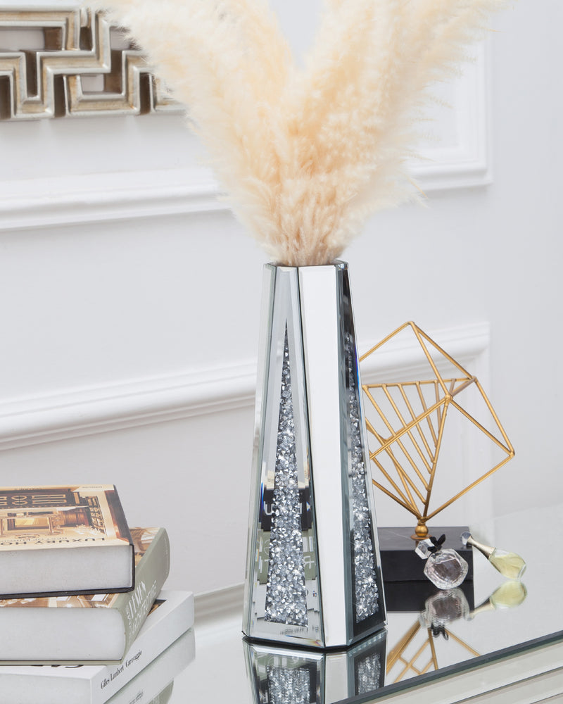 SHYFOY Flower Vase Crushed Diamond Mirrored Vases for Home Decor