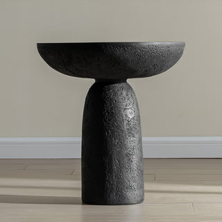 Black Round Side Table End Table