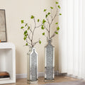 SHYFOY Tall Crushed Diamond Mirrored Floor Vases,Set of 2