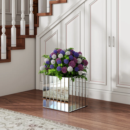 13.78" Handmade Planter Box Mirrored Glass Decor