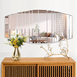 SHYFOY Modern Sunburst Framless Irregular Accent Wall Mirror