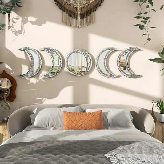 SHYFOY Moon and Sun Irregular Wall Mirror Decor (Set of 5) / SF-WM102