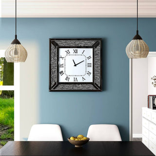 Black Wall Clock Diamond Crystal Black Clock
