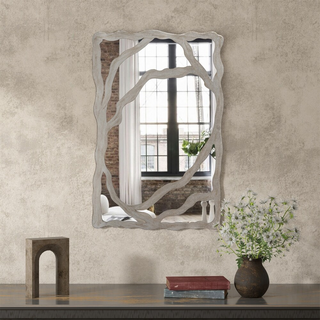 Industrial Silver Wall Mirror - 39.4"×25.6"