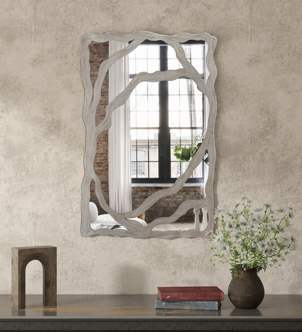 Industrial Silver Wall Mirror