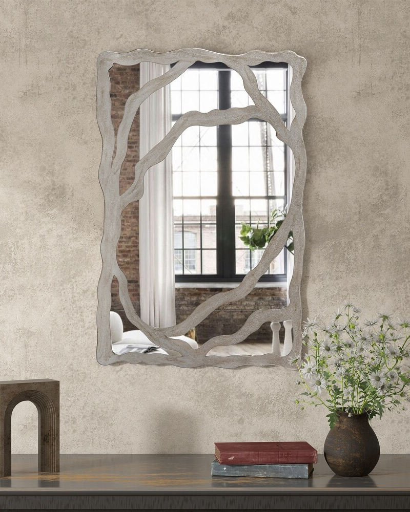 Industrial Silver Wall Mirror