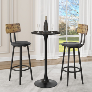 Black/Gold Modern Round Pub Table Bar Table