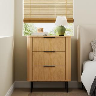 Wood Nightstand Bedside Table with 3 Drawer