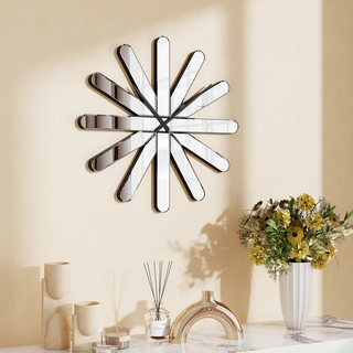 Modern Starburst Wall Clock Mirrored Large Clock