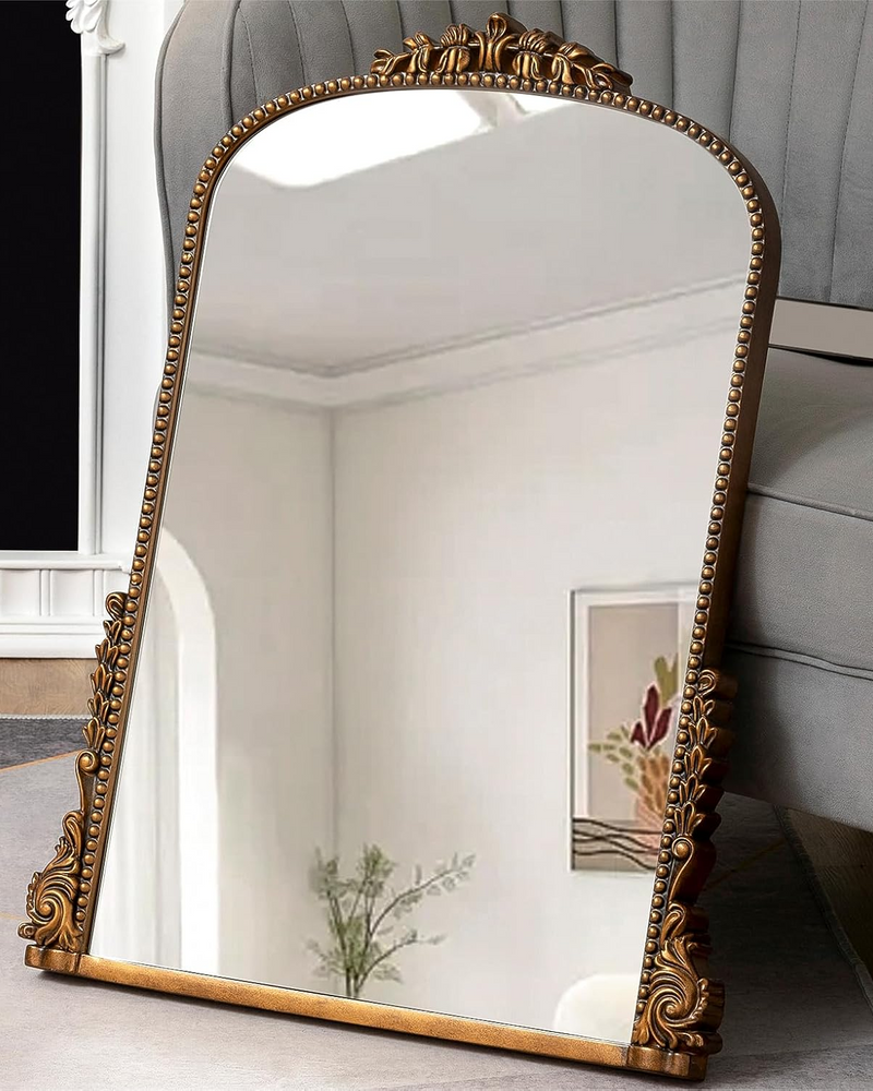 SHYFOY Antique Wall Mirror Gold Baroque Ornate, Traditional Elegant Old Mirror