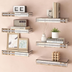 Mirrored Floating Shelves Wall Mounted Set of 6, Glitter Glass Mirror Storage Wall Shelves