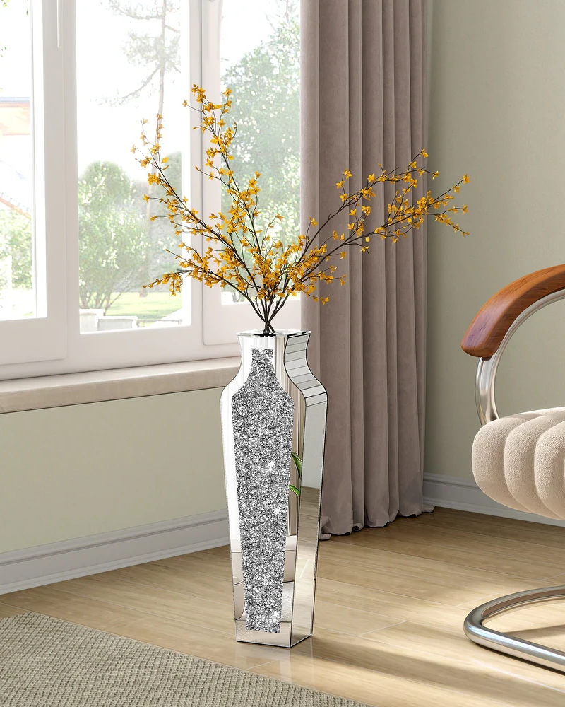 18IN Tall Crushed Diamond Floor Vase