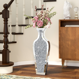 Modern Crushed Diamond Floor Vase