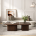 Quadratischer Couchtisch aus Holz mit gerilltem Sockel