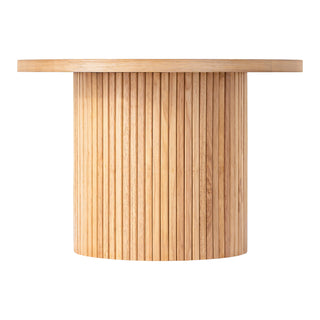 Pedestal Wood Round Coffee Table with Solid Wood Circle Pedestal Table