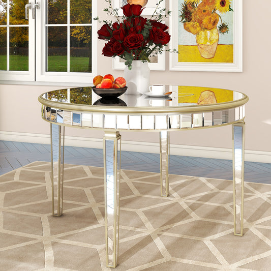 Contemporary Mirrored Matte Round Dining Table / SF-CF170