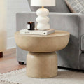 Concrete Round Pedestal End Table