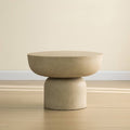 Concrete Round Pedestal End Table