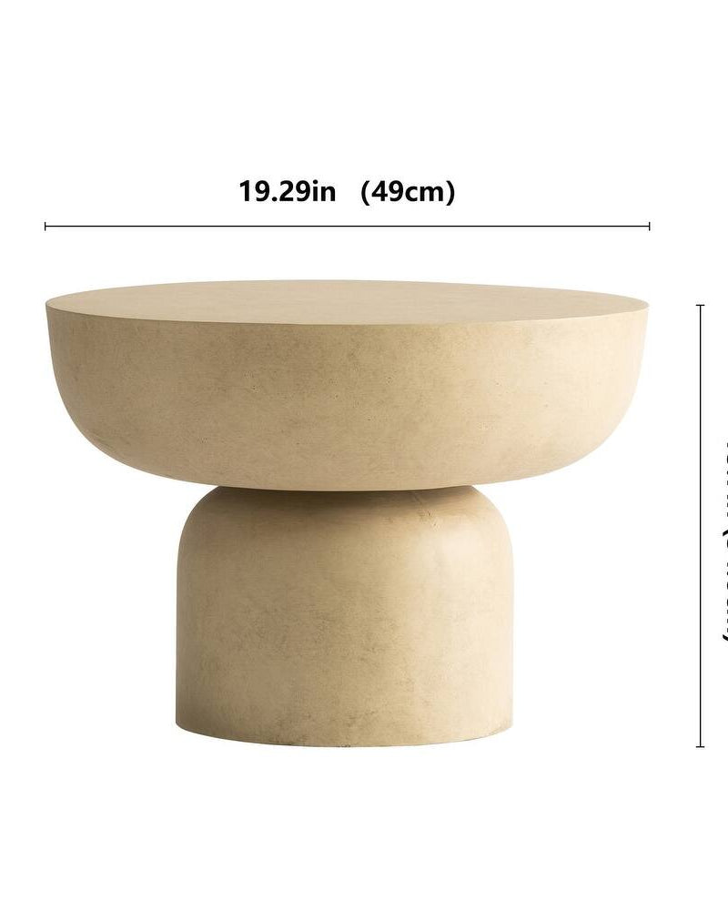 Concrete Round Pedestal End Table