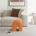 Orange Accent Upholstered Ottoman, N Shaped