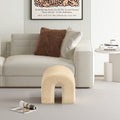 Camel Accent Upholstered Ottoman, N Shaped